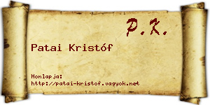 Patai Kristóf névjegykártya