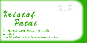 kristof patai business card